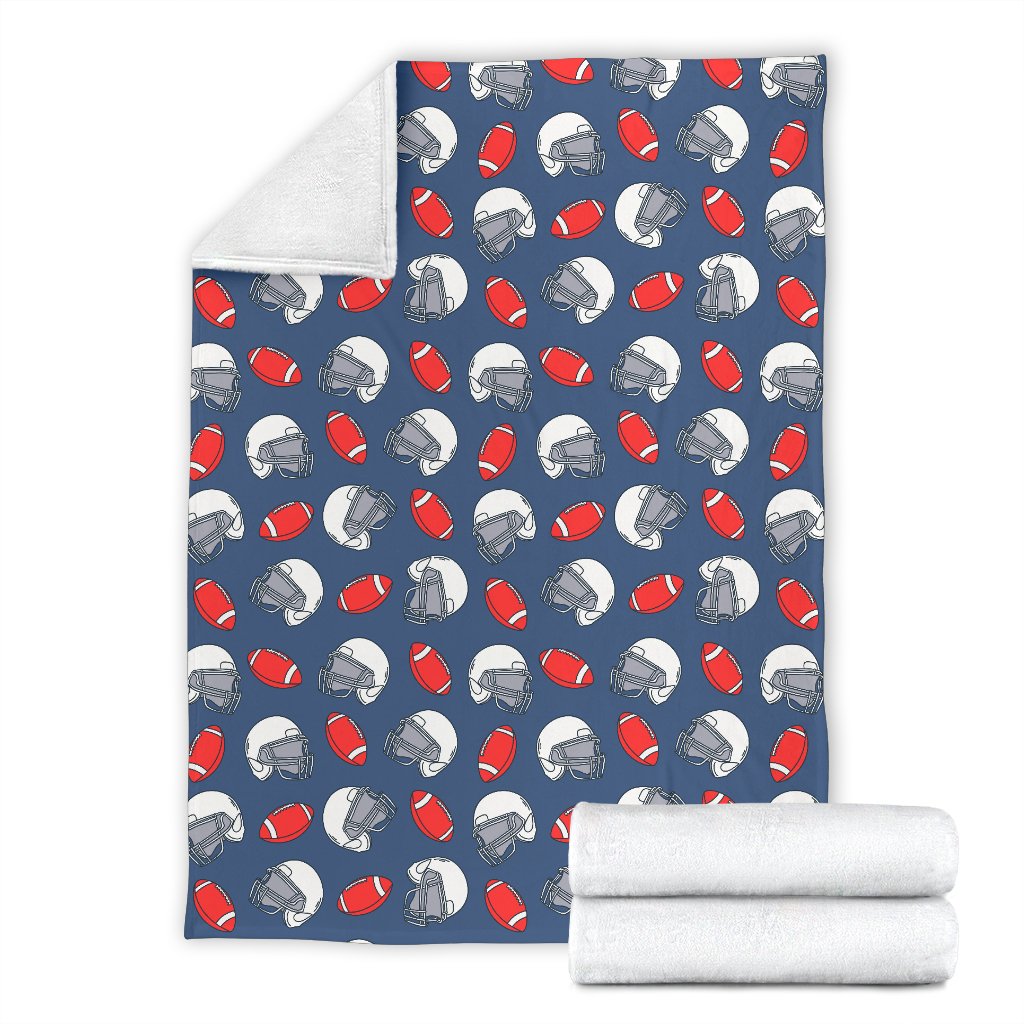 American Football Helmet Design Pattern Fleece Blanket