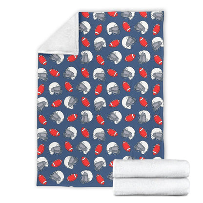 American Football Helmet Design Pattern Fleece Blanket