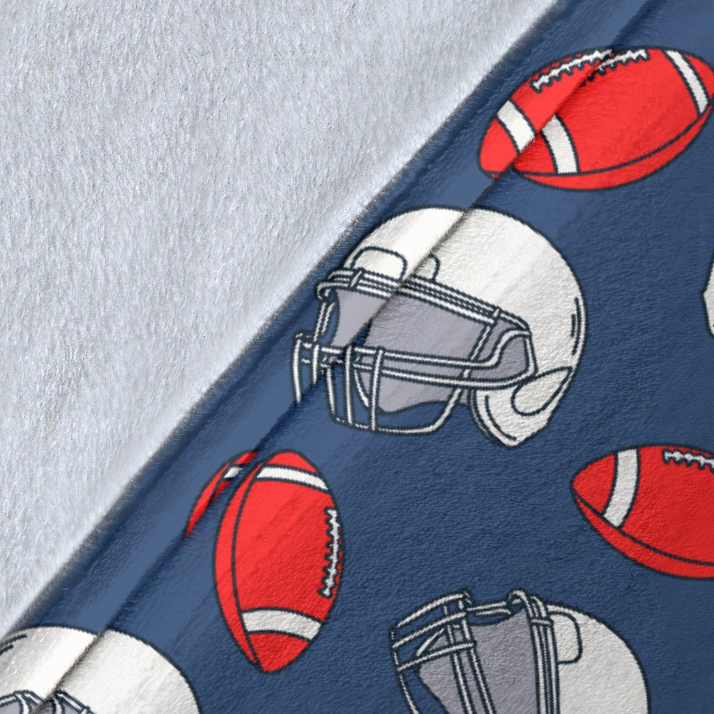 American Football Helmet Design Pattern Fleece Blanket