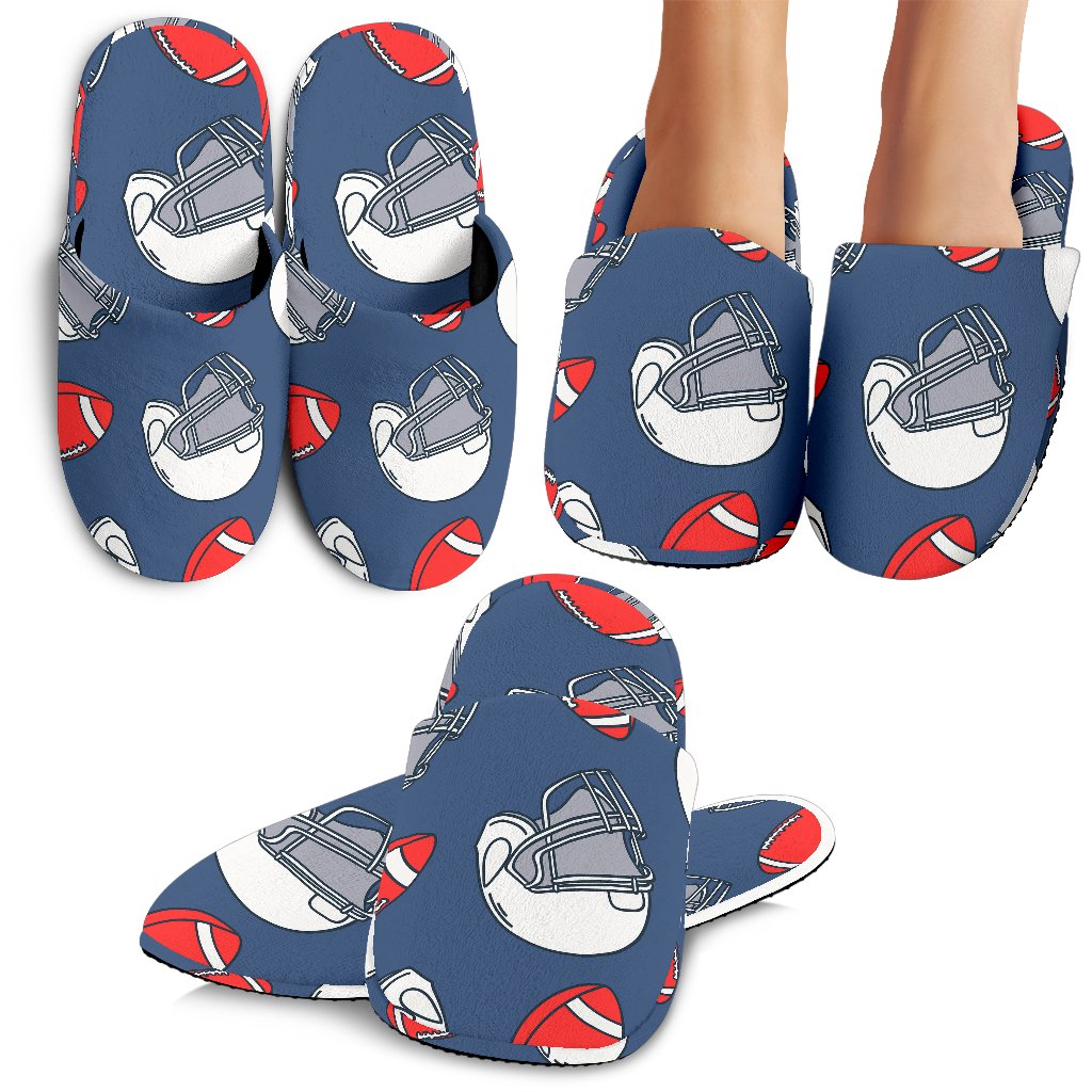 American Football Helmet Design Pattern House Slippers