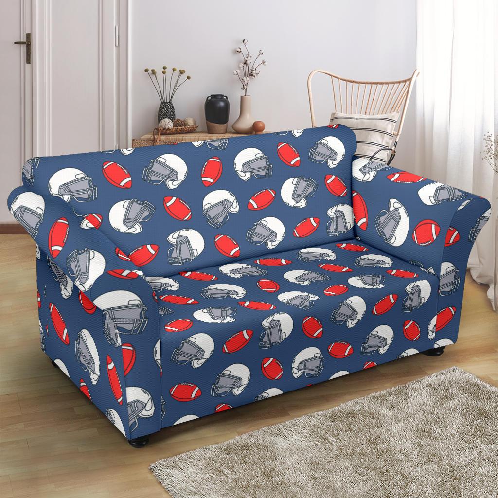American Football Helmet Design Pattern Loveseat Slipcover-JTAMIGO.COM