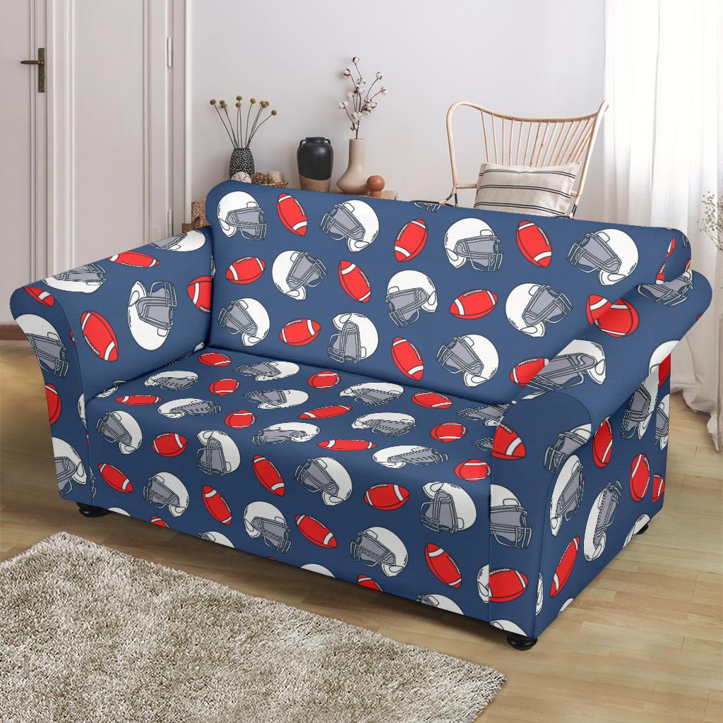 American Football Helmet Design Pattern Loveseat Slipcover-JTAMIGO.COM