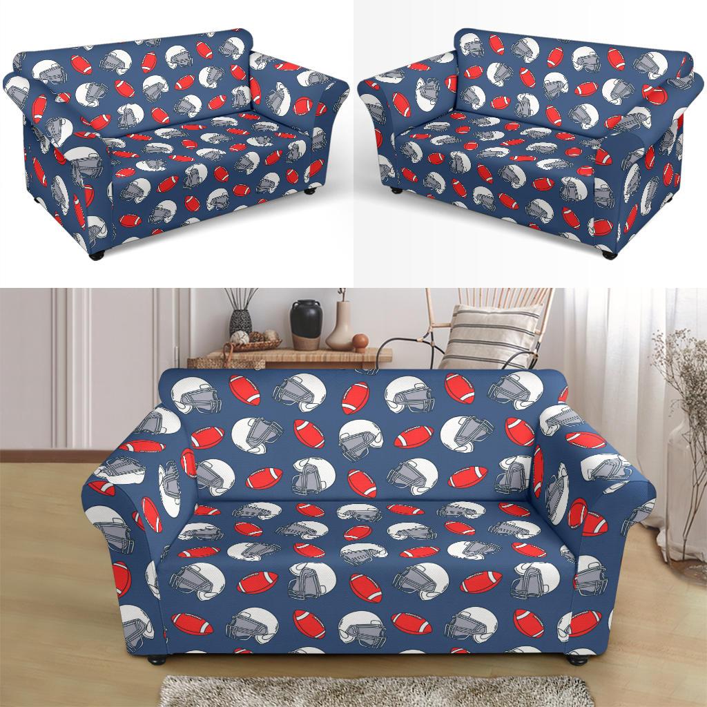 American Football Helmet Design Pattern Loveseat Slipcover-JTAMIGO.COM