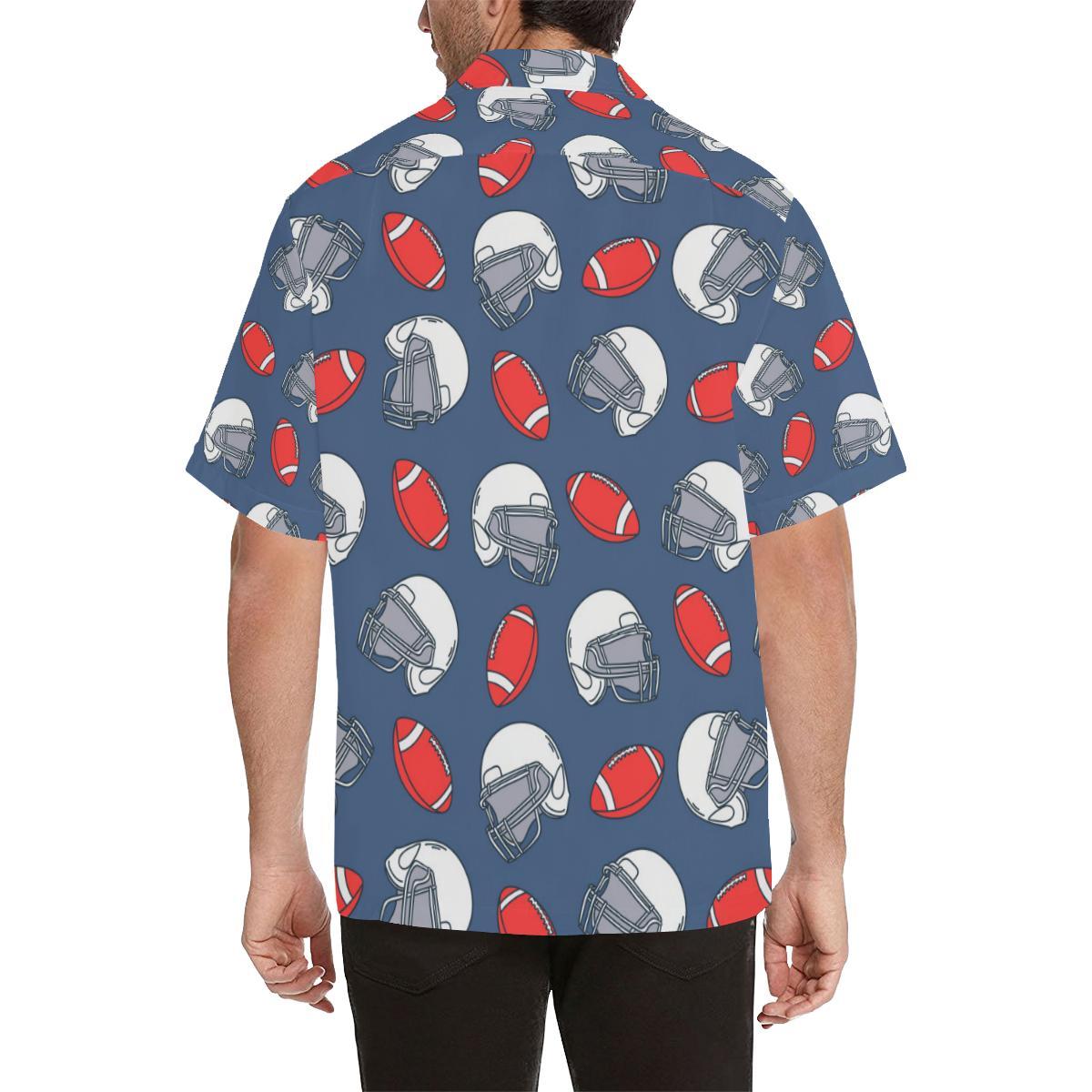 American Football Helmet Design Pattern Men Aloha Hawaiian Shirt