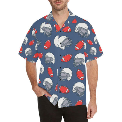 American Football Helmet Design Pattern Men Aloha Hawaiian Shirt