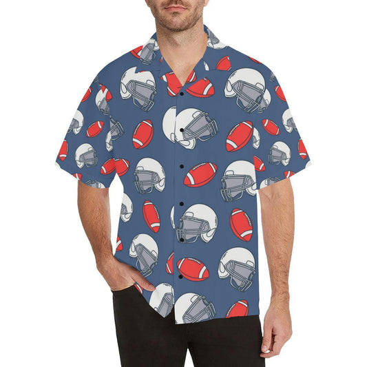 American Football Helmet Design Pattern Men Aloha Hawaiian Shirt