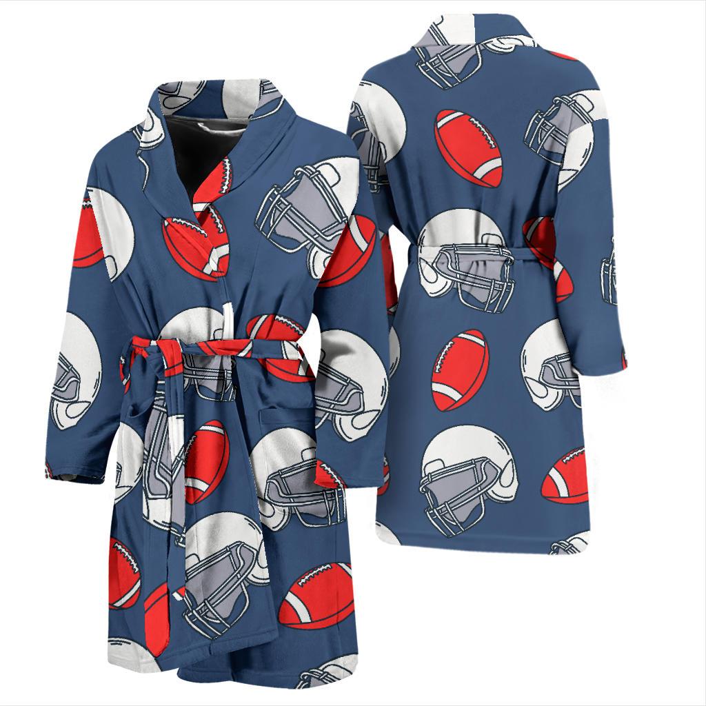 American Football Helmet Design Pattern Men Bath Robe-JTAMIGO.COM