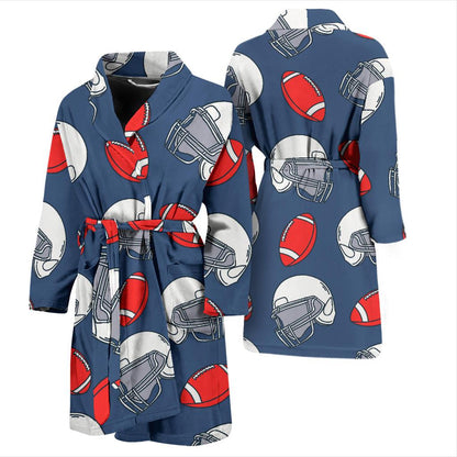 American Football Helmet Design Pattern Men Bath Robe-JTAMIGO.COM