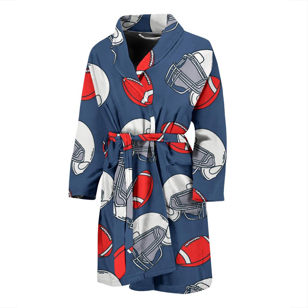 American Football Helmet Design Pattern Men Bath Robe-JTAMIGO.COM