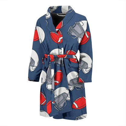 American Football Helmet Design Pattern Men Bath Robe-JTAMIGO.COM
