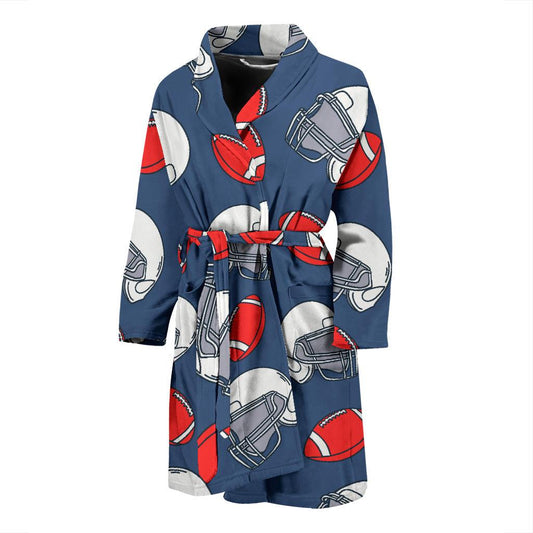 American Football Helmet Design Pattern Men Bath Robe-JTAMIGO.COM