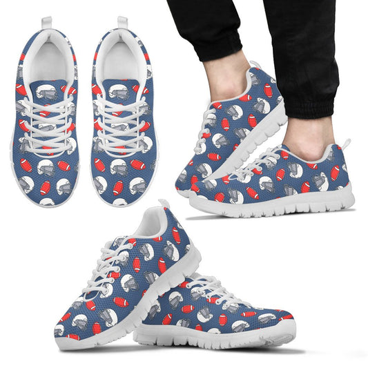 American Football Helmet Design Pattern Men Sneakers Shoes