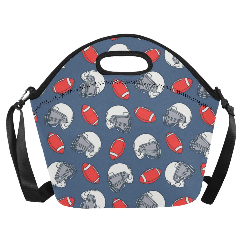 American Football Helmet Design Pattern Neoprene Lunch Bag (Model 1669)(Large)-JTAMIGO.COM