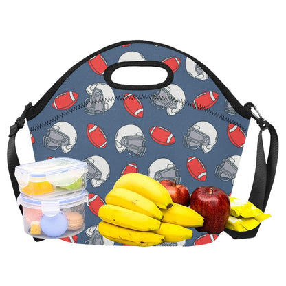 American Football Helmet Design Pattern Neoprene Lunch Bag (Model 1669)(Large)-JTAMIGO.COM