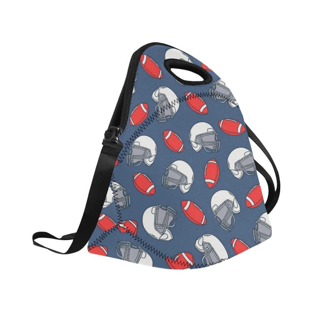 American Football Helmet Design Pattern Neoprene Lunch Bag (Model 1669)(Large)-JTAMIGO.COM