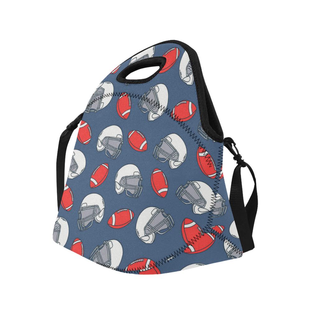 American Football Helmet Design Pattern Neoprene Lunch Bag (Model 1669)(Large)-JTAMIGO.COM