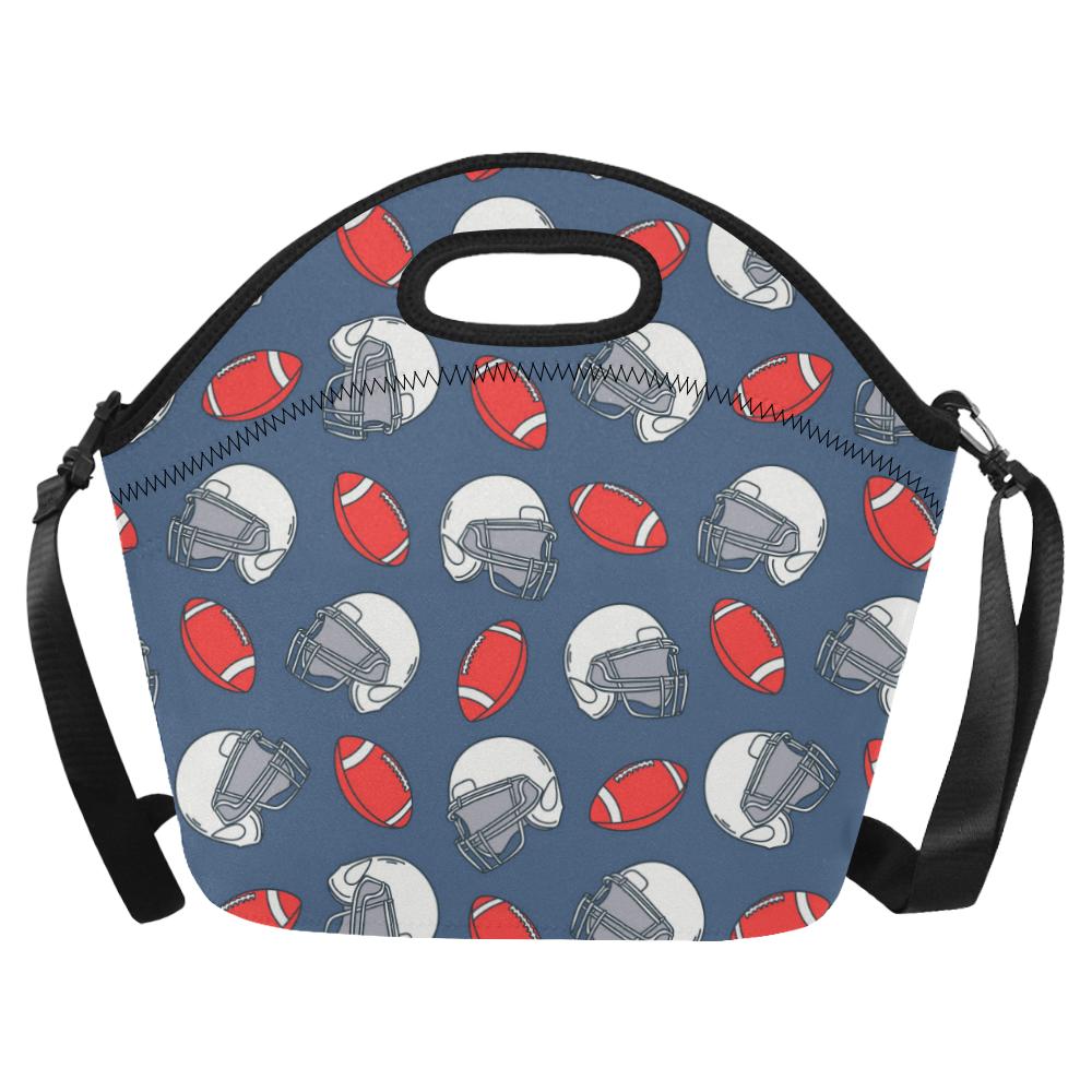American Football Helmet Design Pattern Neoprene Lunch Bag (Model 1669)(Large)-JTAMIGO.COM