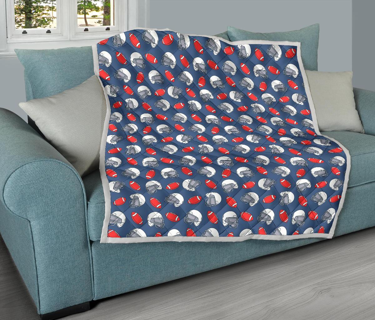 American Football Helmet Design Pattern Premium Quilt-JTAMIGO.COM