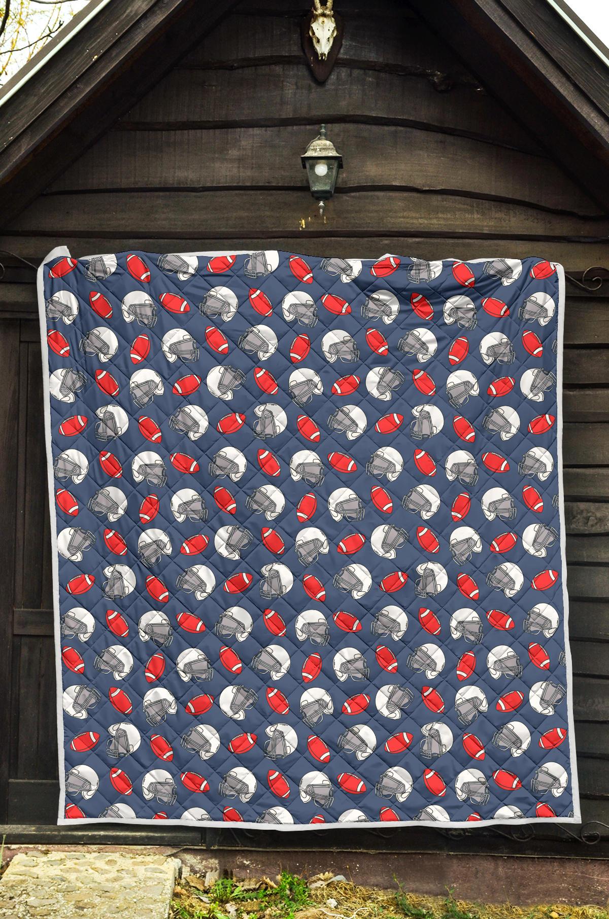 American Football Helmet Design Pattern Premium Quilt-JTAMIGO.COM