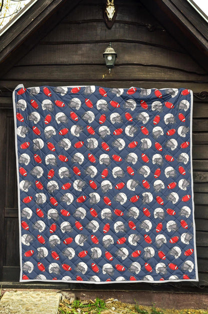 American Football Helmet Design Pattern Premium Quilt-JTAMIGO.COM