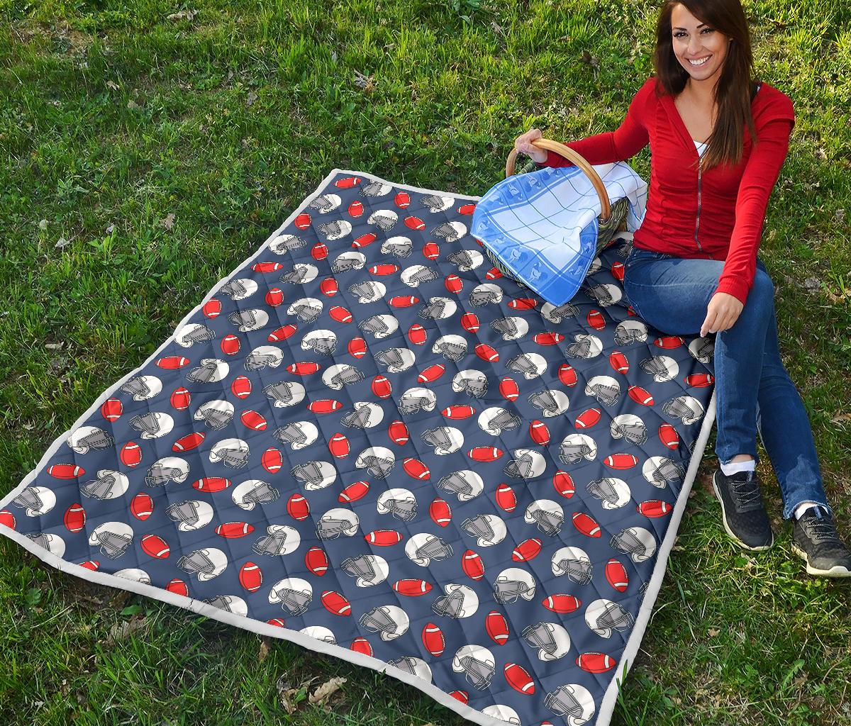 American Football Helmet Design Pattern Premium Quilt-JTAMIGO.COM