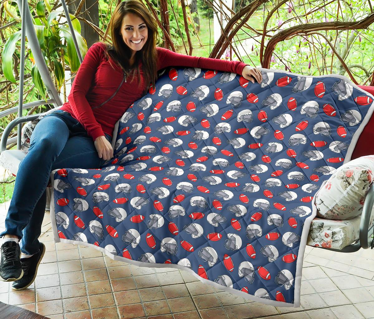 American Football Helmet Design Pattern Premium Quilt-JTAMIGO.COM