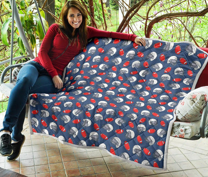 American Football Helmet Design Pattern Premium Quilt-JTAMIGO.COM
