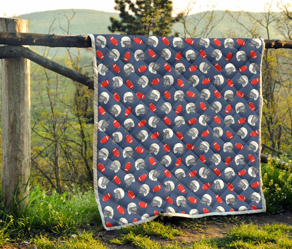American Football Helmet Design Pattern Premium Quilt-JTAMIGO.COM