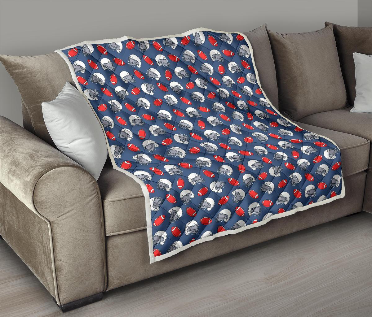 American Football Helmet Design Pattern Premium Quilt-JTAMIGO.COM