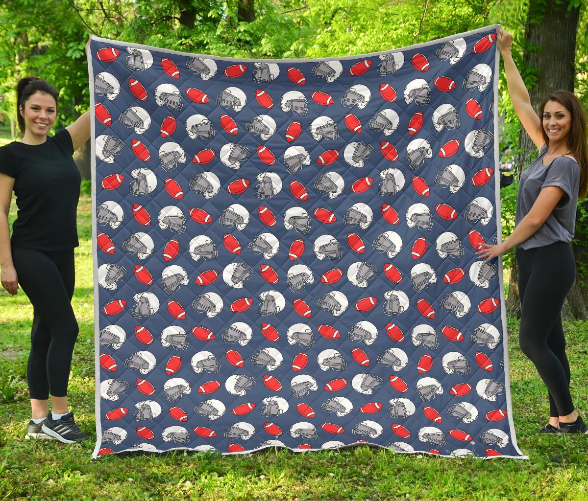 American Football Helmet Design Pattern Premium Quilt-JTAMIGO.COM