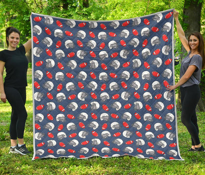 American Football Helmet Design Pattern Premium Quilt-JTAMIGO.COM