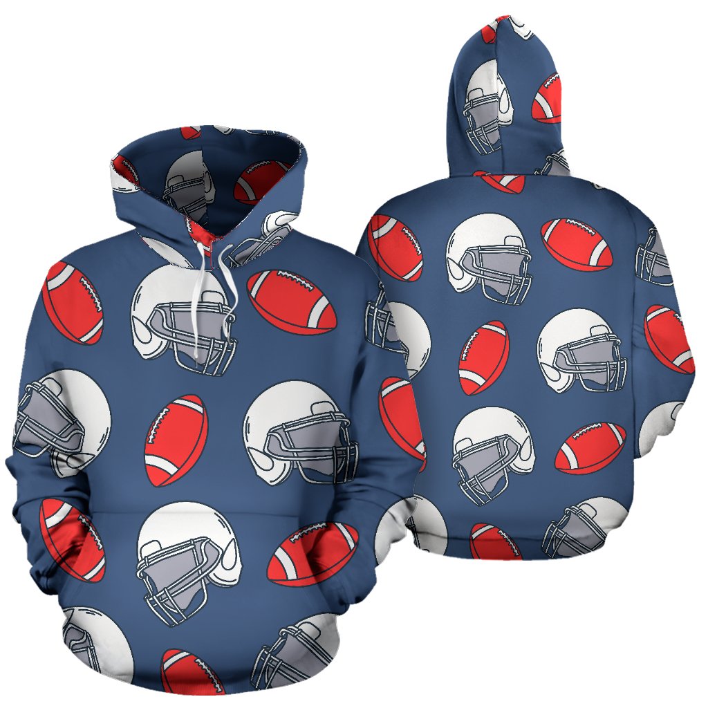 American Football Helmet Design Pattern Pullover Hoodie