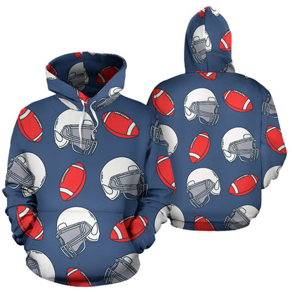 American Football Helmet Design Pattern Pullover Hoodie