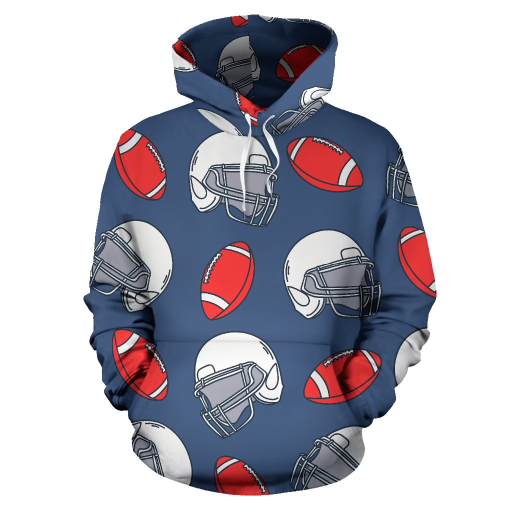 American Football Helmet Design Pattern Pullover Hoodie