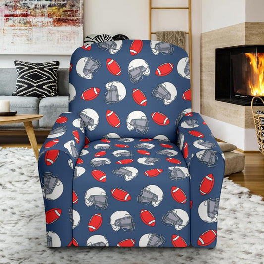 American Football Helmet Design Pattern Single Sofa Slipcover -JTAMIGO.COM
