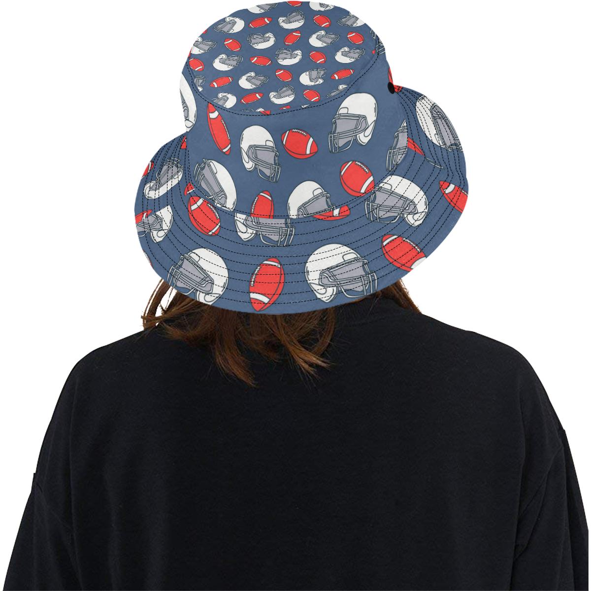 American Football Helmet Design Pattern Unisex Bucket Hat