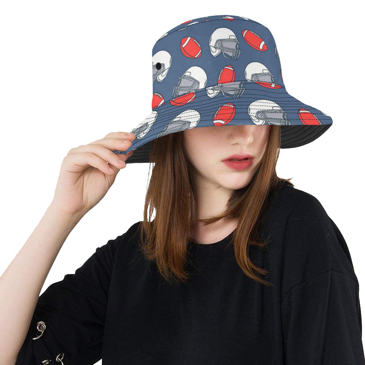 American Football Helmet Design Pattern Unisex Bucket Hat
