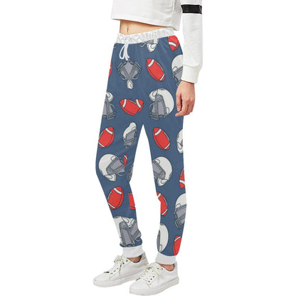 American Football Helmet Design Pattern Unisex Casual Sweatpants (Model L11)-JTAMIGO.COM