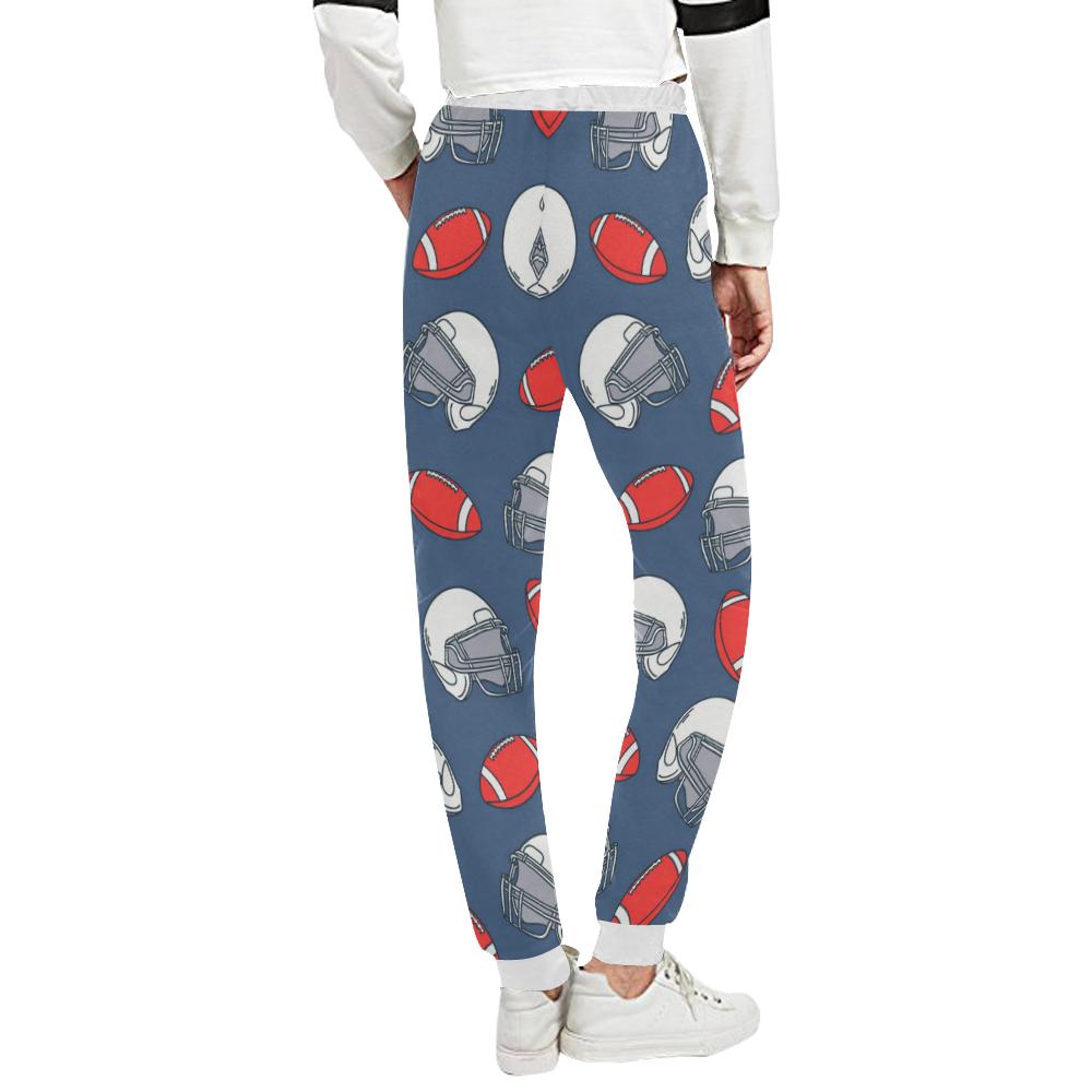 American Football Helmet Design Pattern Unisex Casual Sweatpants (Model L11)-JTAMIGO.COM