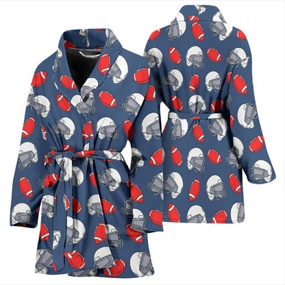 American Football Helmet Design Pattern Women Bath Robe-JTAMIGO.COM