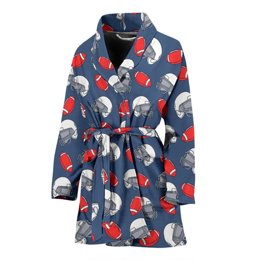 American Football Helmet Design Pattern Women Bath Robe-JTAMIGO.COM