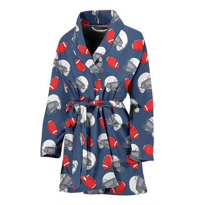 American Football Helmet Design Pattern Women Bath Robe-JTAMIGO.COM