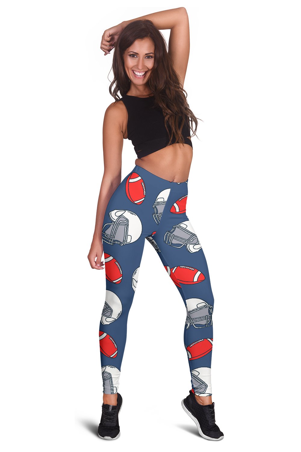 American Football Helmet Design Pattern Women Leggings