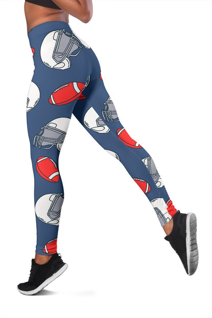 American Football Helmet Design Pattern Women Leggings