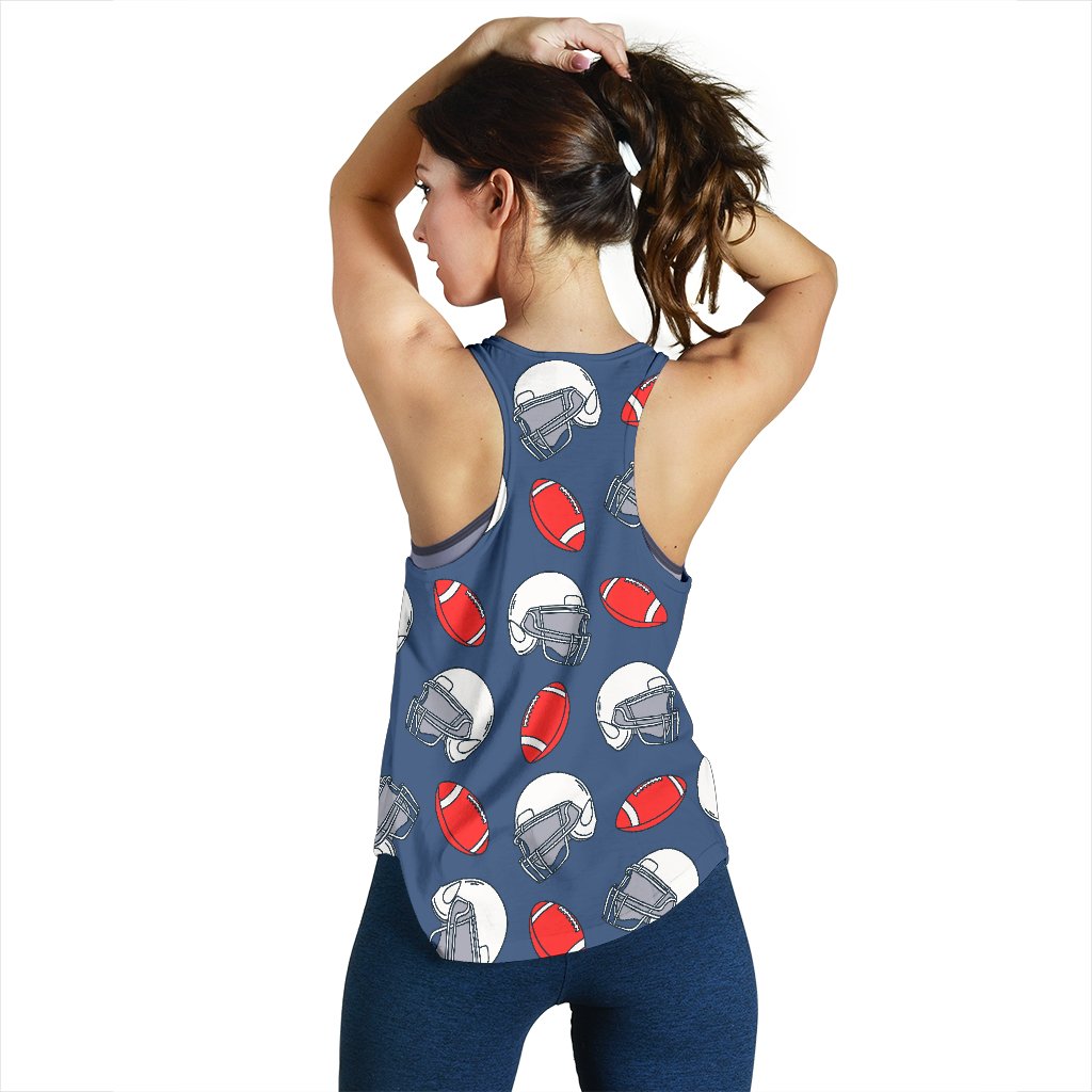 American Football Helmet Design Pattern Women Racerback Tank Top