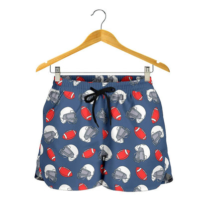 American Football Helmet Design Pattern Women Shorts-JTAMIGO.COM