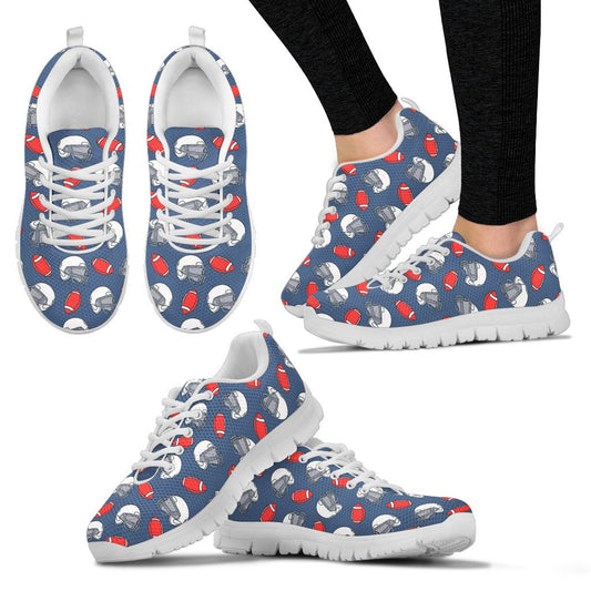 American Football Helmet Design Pattern Women Sneakers Shoes