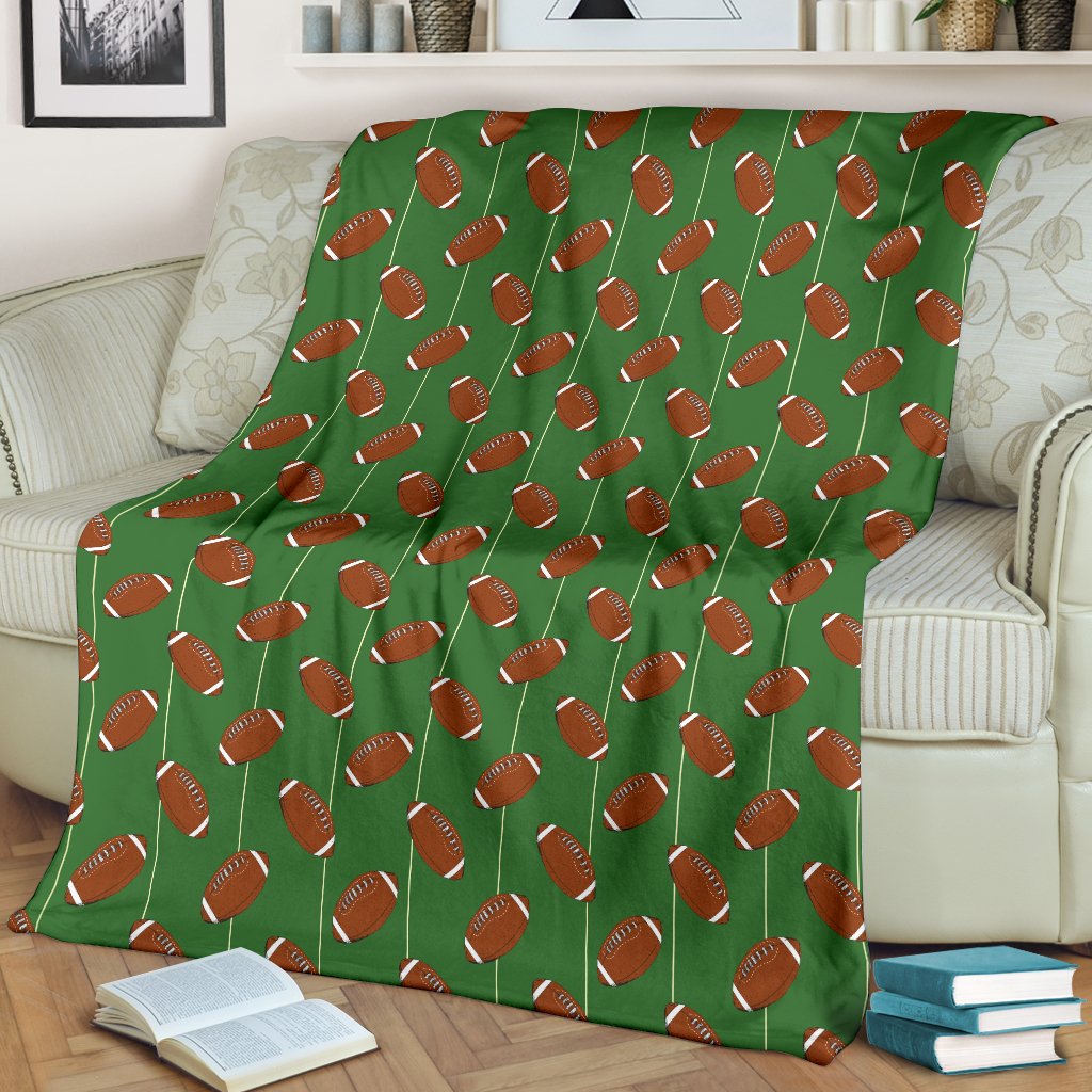 American Football On Field Themed Fleece Blanket