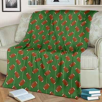 American Football On Field Themed Fleece Blanket