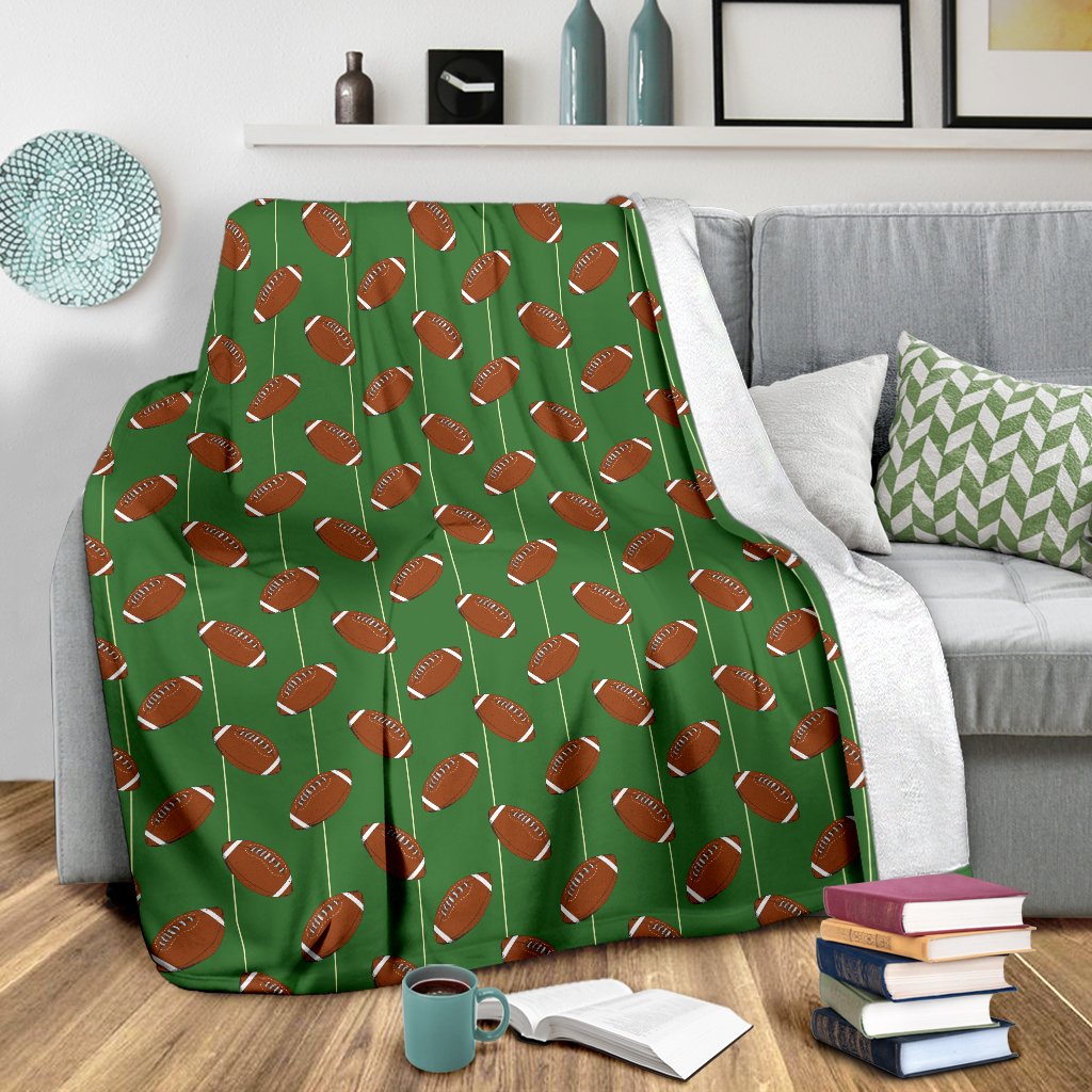 American Football On Field Themed Fleece Blanket